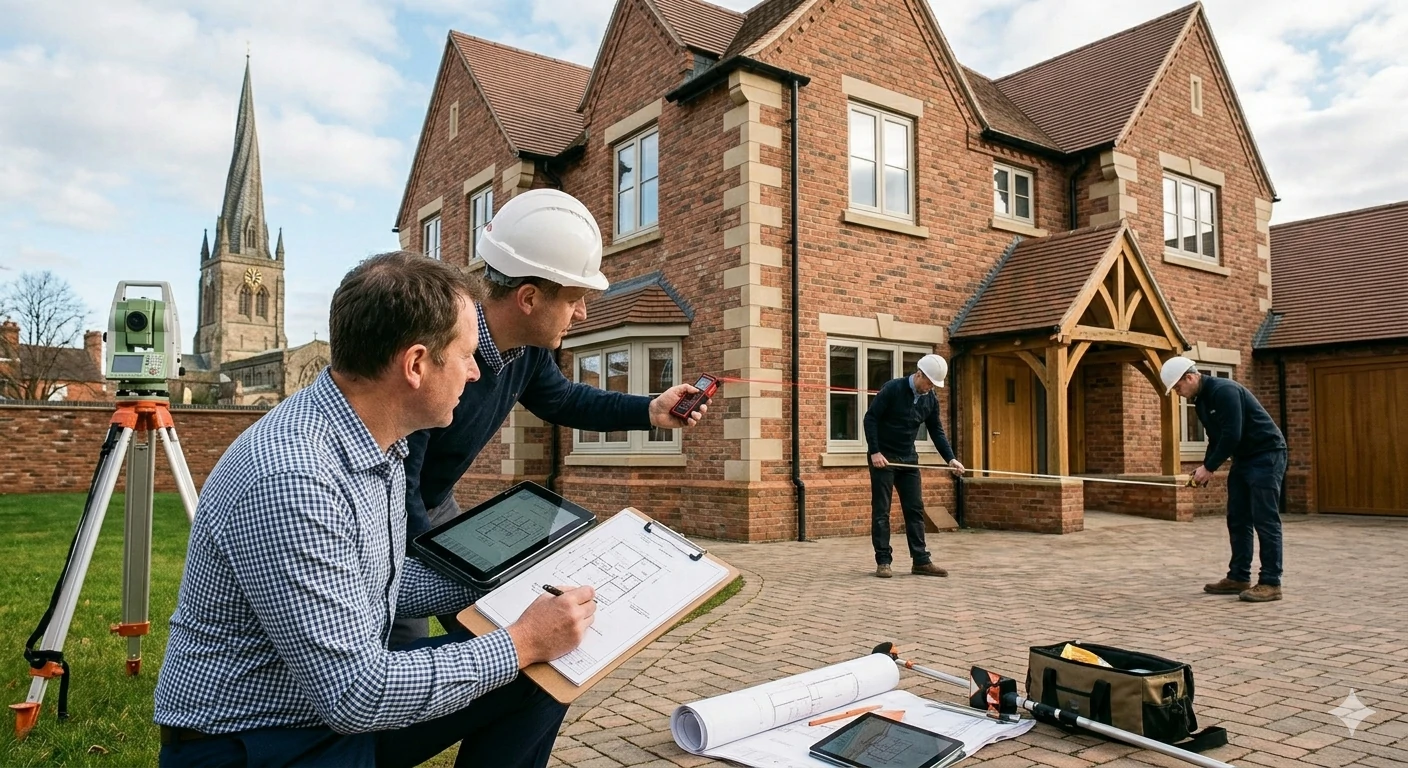 Field measurement documentation for as-built drawings in a Chesterfield home