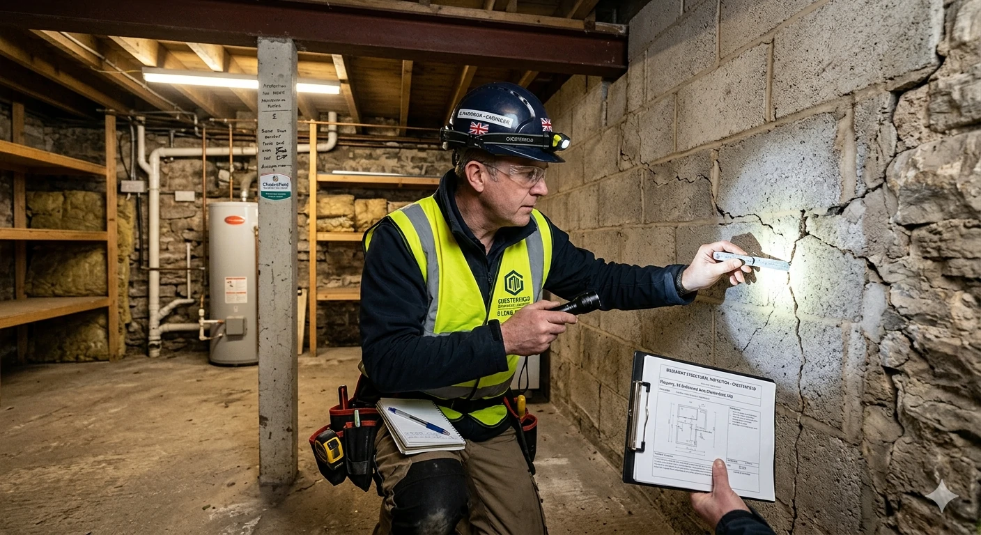 Basement structural inspection in Chesterfield, MO
